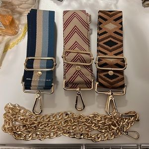 Four Pom Pom London crossbody bag straps